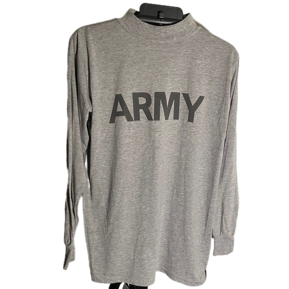 Gray Army Long Sleeve PT Shirt